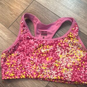 Nike Pro Pink and Yellow Sports Bra